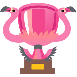 trophy and flamingo