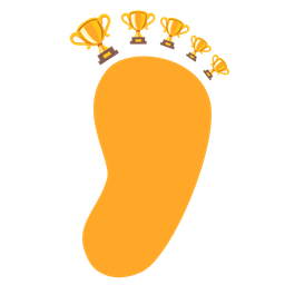 trophy and footprints