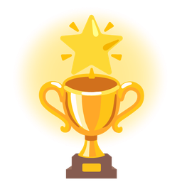 trophy and glowing star