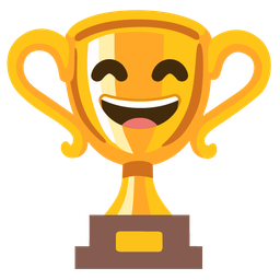 Trophy and Grinning face with smiling eyes