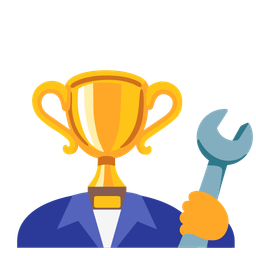 trophy and hammer and wrench