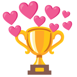 trophy and heart with arrow