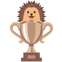 trophy and hedgehog