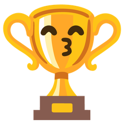 Trophy and Kissing face with smiling eyes