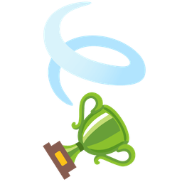 trophy and leaf fluttering in wind