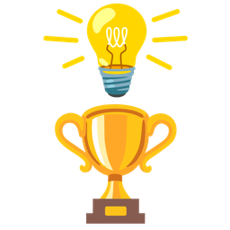 trophy and light bulb