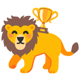 trophy and lion