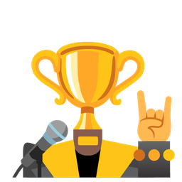 trophy and microphone