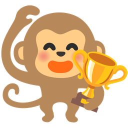 trophy and monkey face