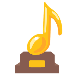 trophy and musical notes