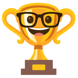 trophy and nerd face