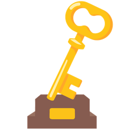 trophy and old key