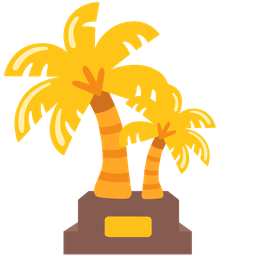 trophy and palm tree