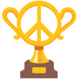 trophy and peace symbol