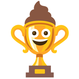 trophy and pile of poo