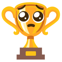 trophy and pleading face