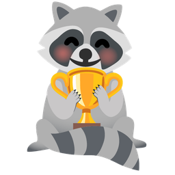 trophy and raccoon