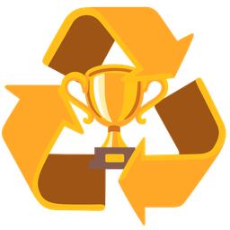 trophy and recycling symbol