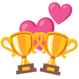 trophy and revolving hearts