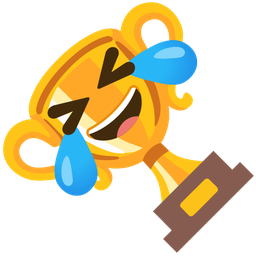 Trophy and Rolling on the floor laughing