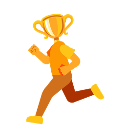 trophy and running shoe