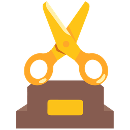 trophy and scissors