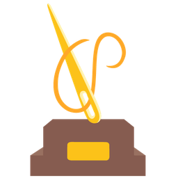 trophy and sewing needle