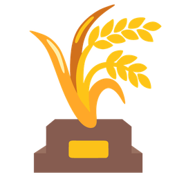 trophy and sheaf of rice