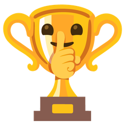 Trophy and Shushing face