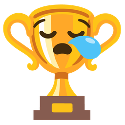 trophy and sleepy face