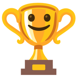 Trophy and Slightly smiling face