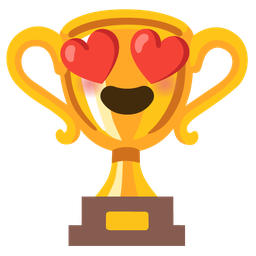 Trophy and Smiling face with heart-eyes