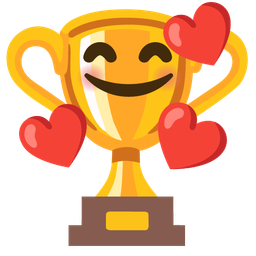 Trophy and Smiling face with hearts