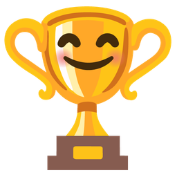 Trophy and Smiling face with smiling eyes