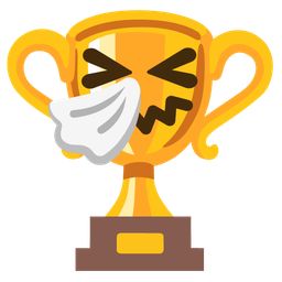 trophy and sneezing face