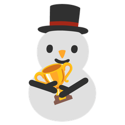 trophy and snowman without snow