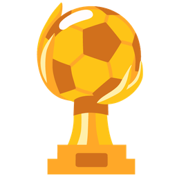 trophy and soccer ball