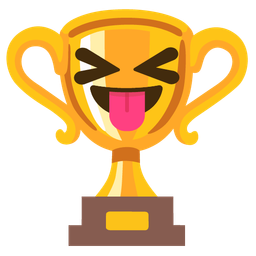 Trophy and Squinting face with tongue