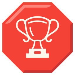 trophy and stop sign