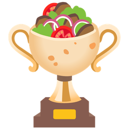 trophy and stuffed flatbread