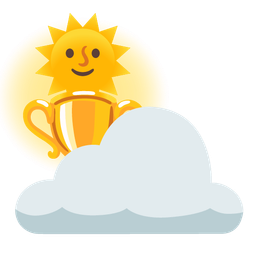 trophy and sun behind cloud