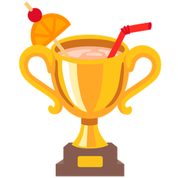 trophy and tropical drink