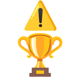trophy and warning