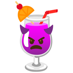 Tropical drink and Angry face with horns