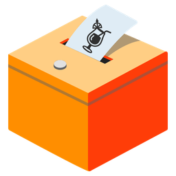 Tropical drink and Ballot box with ballot