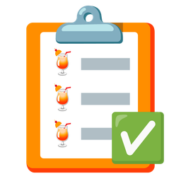 Tropical drink and Check mark button