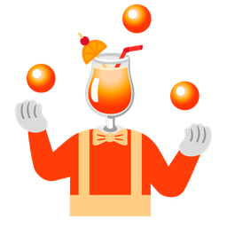 Tropical drink and Clown face