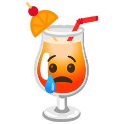 Tropical drink and Crying face