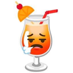 Tropical drink and Face exhaling