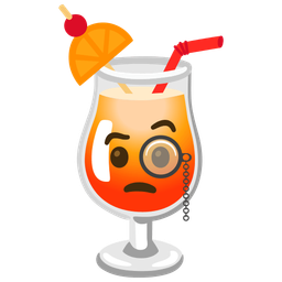 Tropical drink and Face with monocle